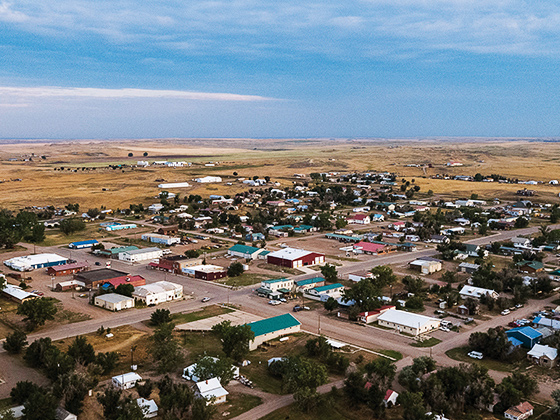 View of a rural Montana town